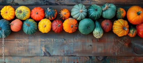 Pumpkins in various colors ...