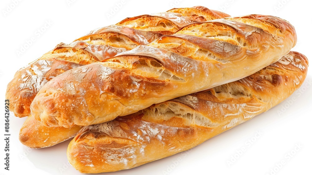 An isolated Cuban bread loaf against a white background. An isolated Cuban bread loaf against a white background.