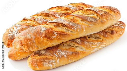 An isolated Cuban bread loaf against a white background.