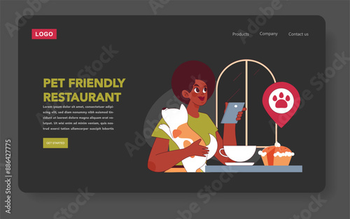 Pet Friendly Space. Flat Vector Illustration
