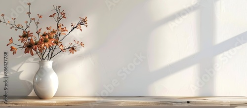 White vase with an autumn b...