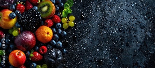 Fresh fruits background fea...