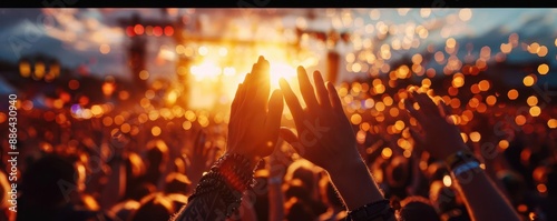 Enthusiastic crowd at a live outdoor music festival, capturing the energy and connection of cultural festivities