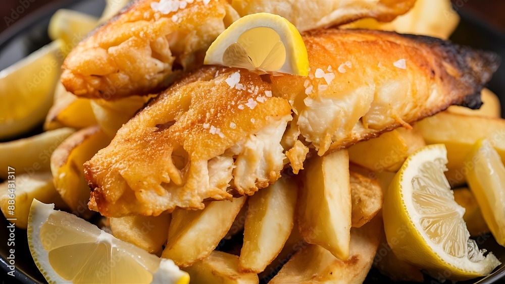 fish and chips with lemon fish and chips with lemon