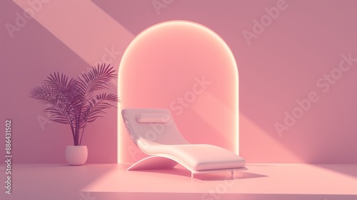 A modern mindfulness studio with interactive digital relaxation tools and glowing ambient lighting