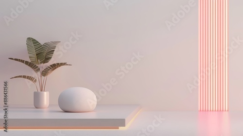 A modern mindfulness studio with interactive digital relaxation tools and glowing ambient lighting