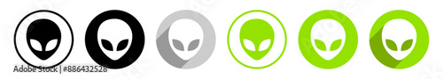 Alien Logo im Kreis verschiedene Varianten