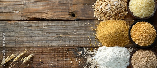 Variety of raw cereal foods...