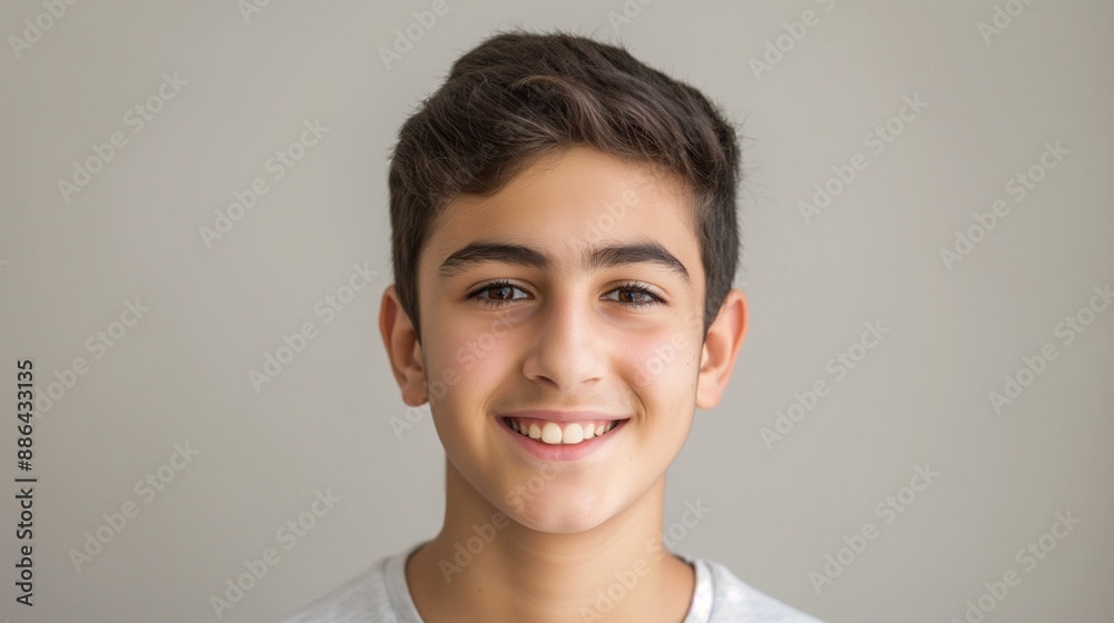 Confident Middle Eastern Teenage Boy Smiling, Portrait for Stock Photography Use, School Projects, and Cultural Diversity Posters Confident Middle Eastern Teenage Boy Smiling, Portrait for Stock Photography Use, School Projects, and Cultural Diversity Posters