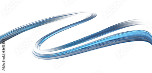 Abstract Blue Wave. Smooth wavy golden lines. Luxury design
