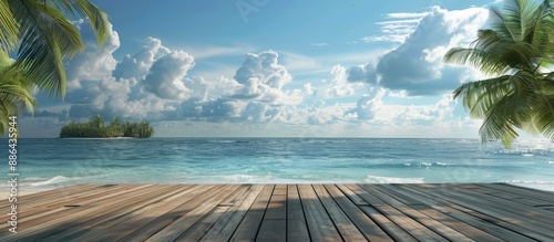 A serene tropical beach sce...