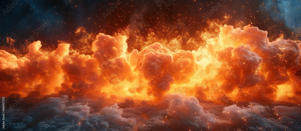 Fiery Cloudscape: A Celestial Blaze Fiery Cloudscape: A Celestial Blaze