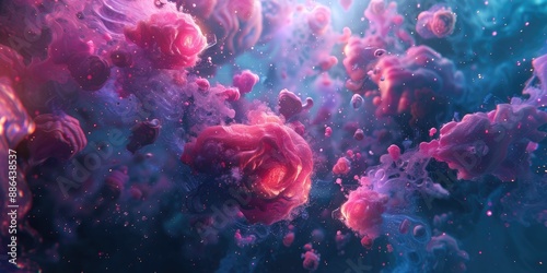 Wallpaper Mural Abstract Ink Swirls in a Cosmic Dance Torontodigital.ca