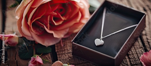 A heart necklace and a rose...