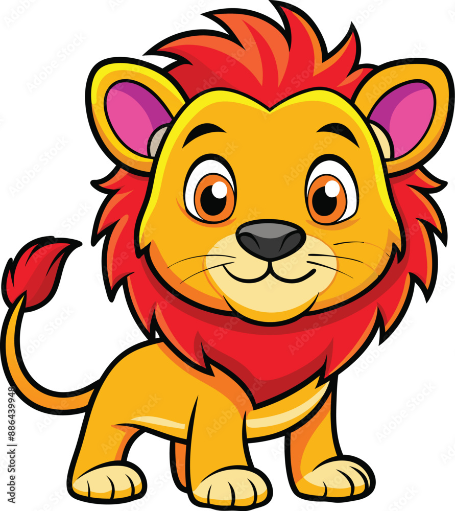 cartoon cute baby lion vector illustration isolated on a white background, Cute lion Vector Illustration cartoon cute baby lion vector illustration isolated on a white background, Cute lion Vector Illustration