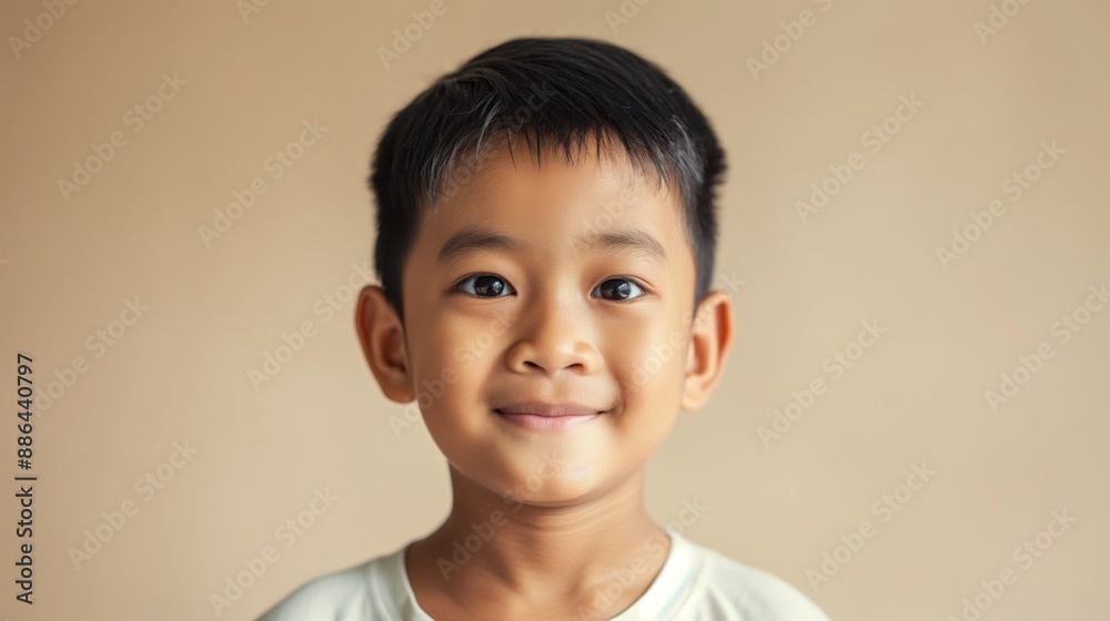 Portrait of a Smiling Indonesian Boy in Natural Lighting, Perfect for Social Media Profiles and Heartwarming Content Portrait of a Smiling Indonesian Boy in Natural Lighting, Perfect for Social Media Profiles and Heartwarming Content