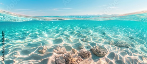 Crystal clear water showing...