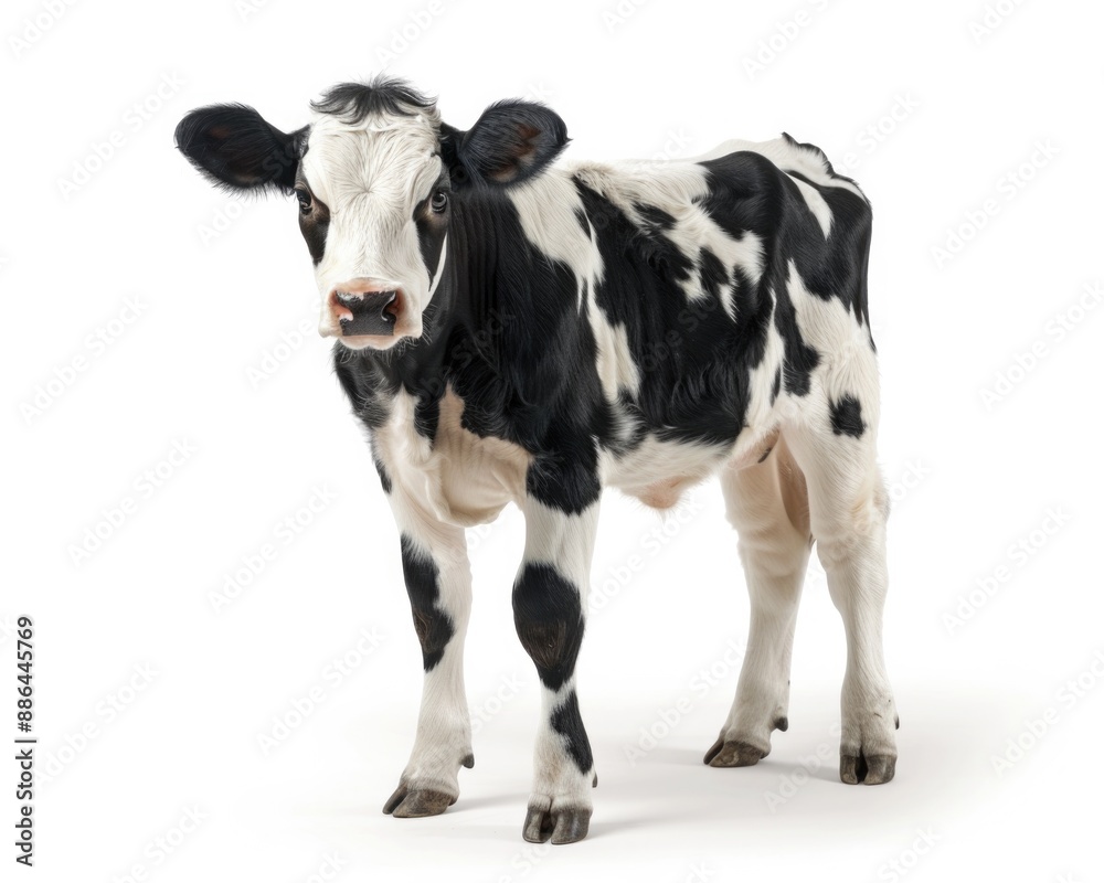 Cow On White Background. Cute Domestic Animal in Animal Husbandry Farm Cow On White Background. Cute Domestic Animal in Animal Husbandry Farm