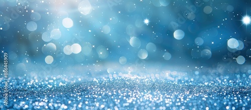 A sparkling blue background...