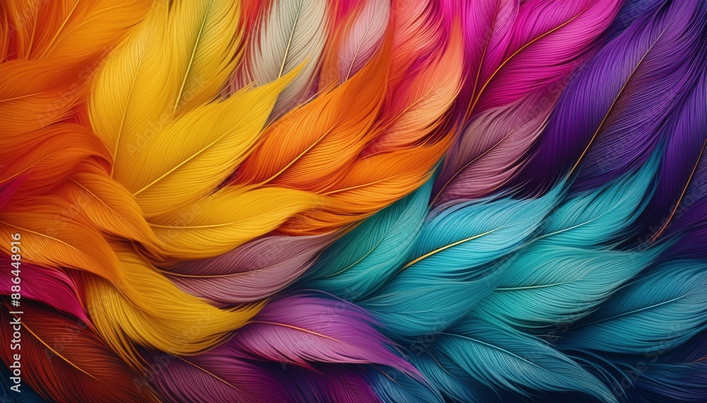 Brightly colored feathers Brightly colored feathers