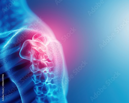 Imitative presentation of muscle pain selective focus, vibrant, fusion, gym backdrop