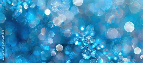 Blue bokeh backdrop with un...
