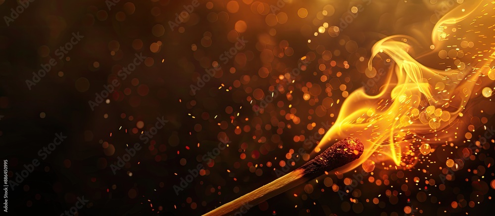 A match aflame with space for text or images. with copy space image. Place for adding text or design A match aflame with space for text or images. with copy space image. Place for adding text or design