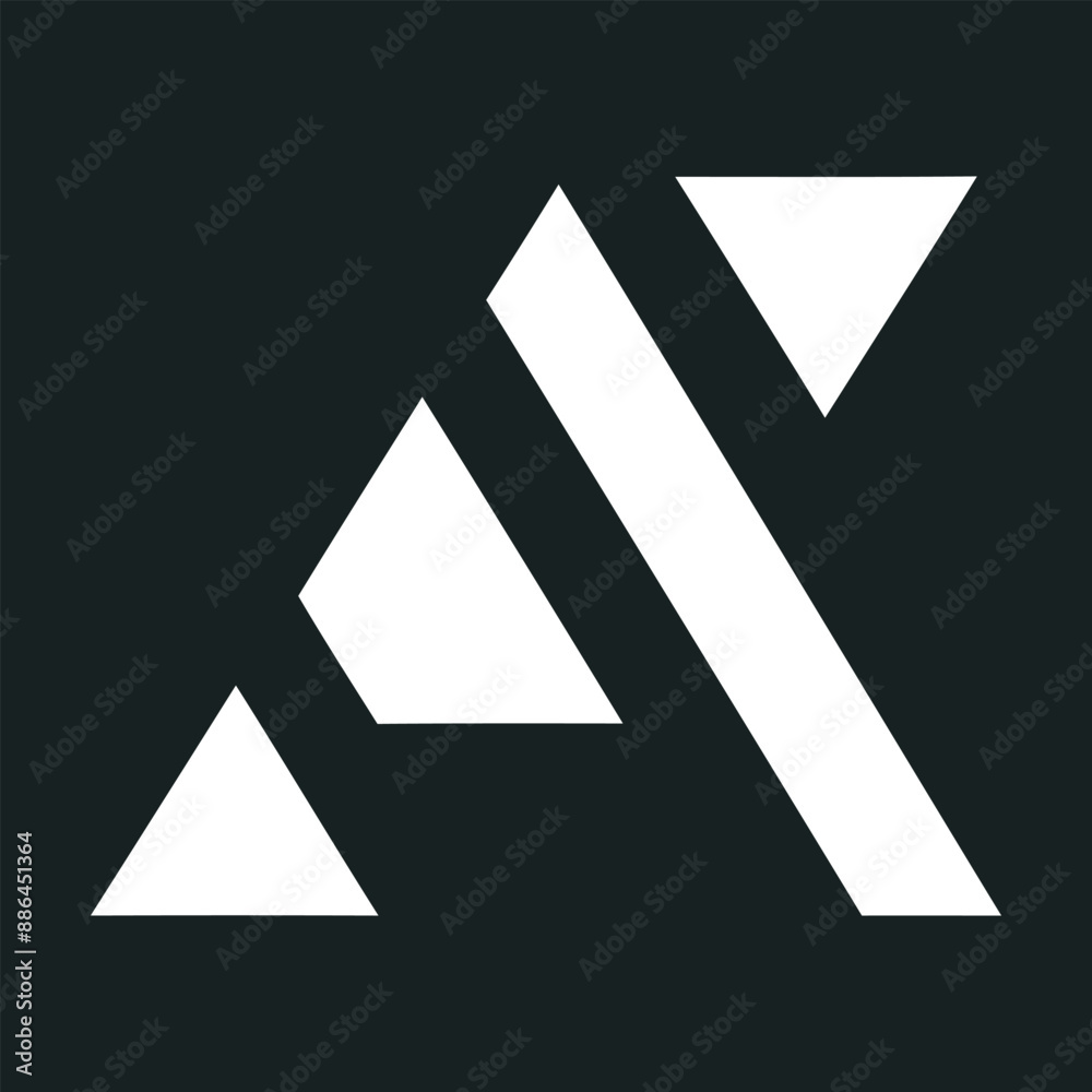 Minimalist letter A shape logo Minimalist letter A shape logo