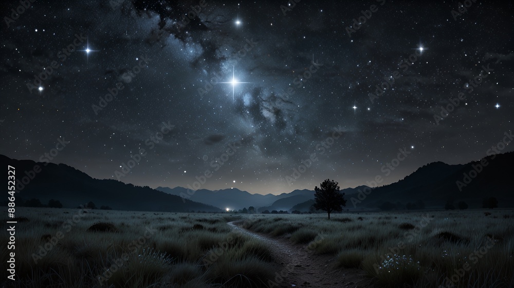 Silvery stars shine silently. Background