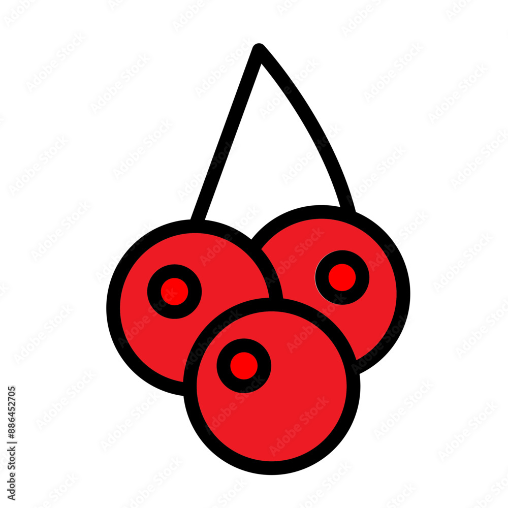 Obraz premium Berries Vector Filled Icon Design