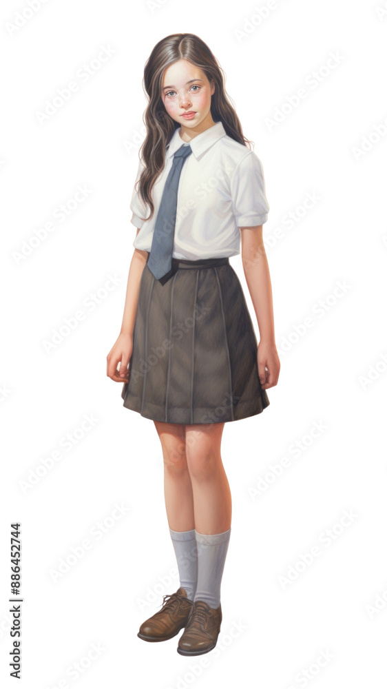 PNG Young girl wearing uniform school miniskirt white background accessories. PNG Young girl wearing uniform school miniskirt white background accessories.