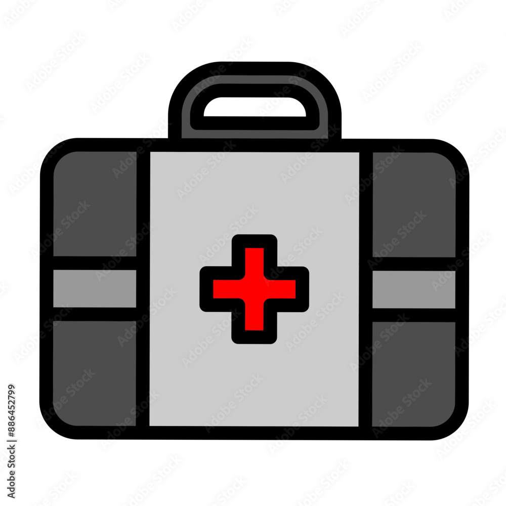 Fototapeta premium First Aid Kit Vector Filled Icon Design