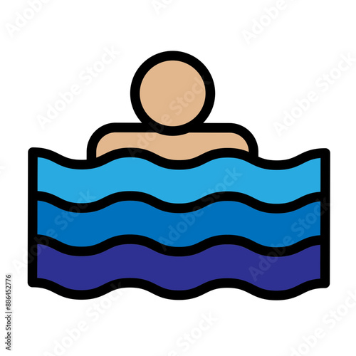 Drowning Vector Filled Icon Design