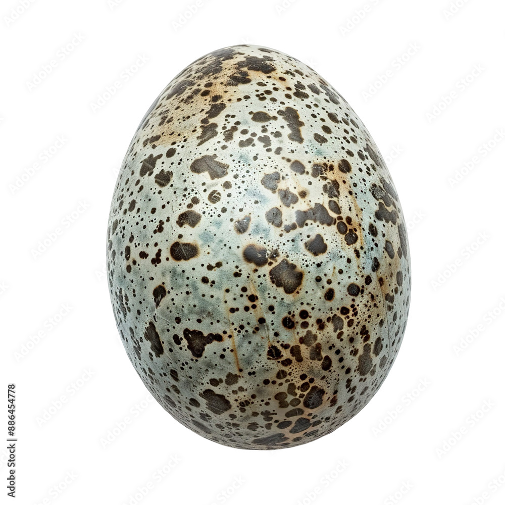 Top view of a single loon egg isolated on a white transparent background Top view of a single loon egg isolated on a white transparent background