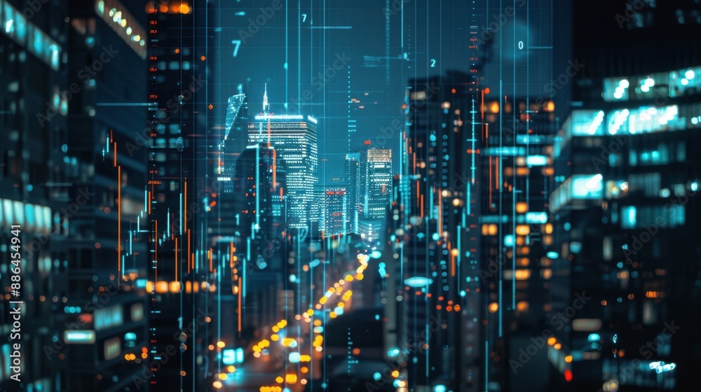 The futuristic digital cityscape The futuristic digital cityscape