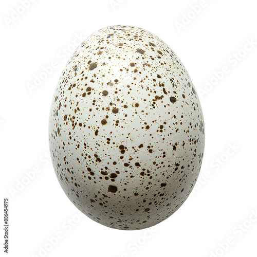 Top view of a single stork egg isolated on a white transparent background