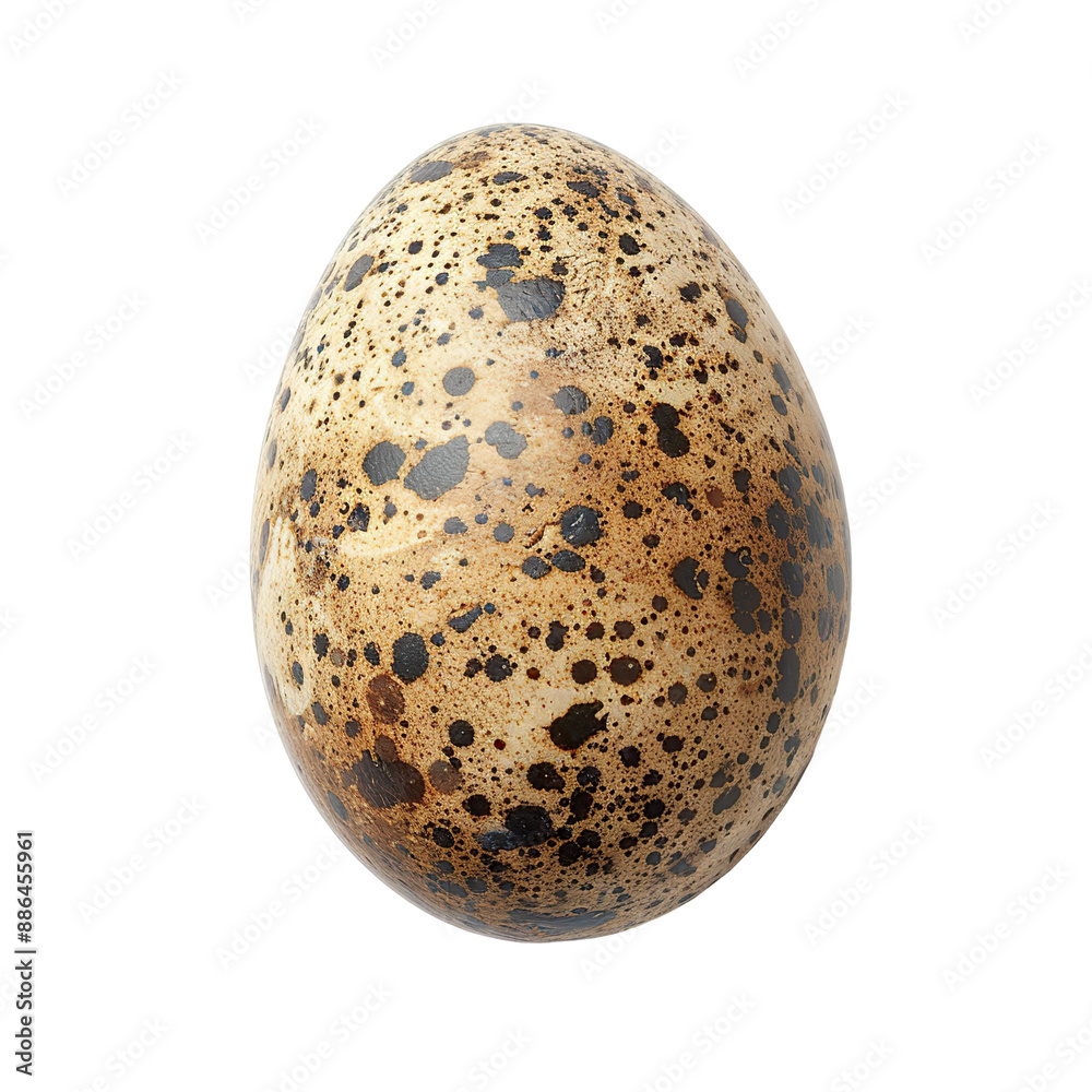 Obraz premium Top view of a single snipe egg isolated on a white transparent background