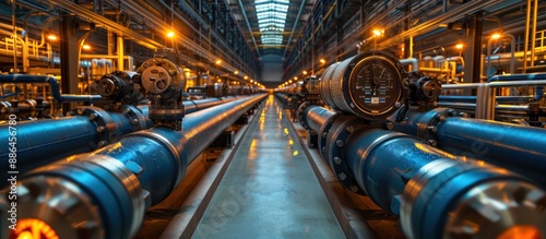 Industrial Pipeline Network In a Factory