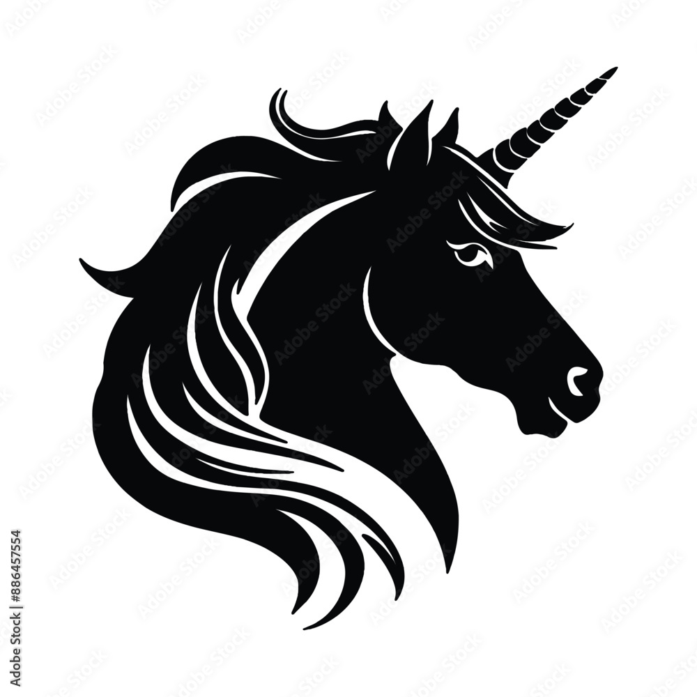 Unicorn horse silhouette flat illustration design
Unicorn horse silhouette flat illustration design