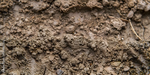 Clay Soil Dried from Albufera Fields Irrigation Ditch. Concept Soil Composition, Clay Drying Process, Albufera Fields, Irrigation Ditch