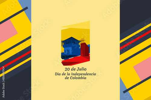 Translate: July 20, Independence day (dia de la independencia) of Colombia vector illustration. Suitable for greeting card, poster and banner. 