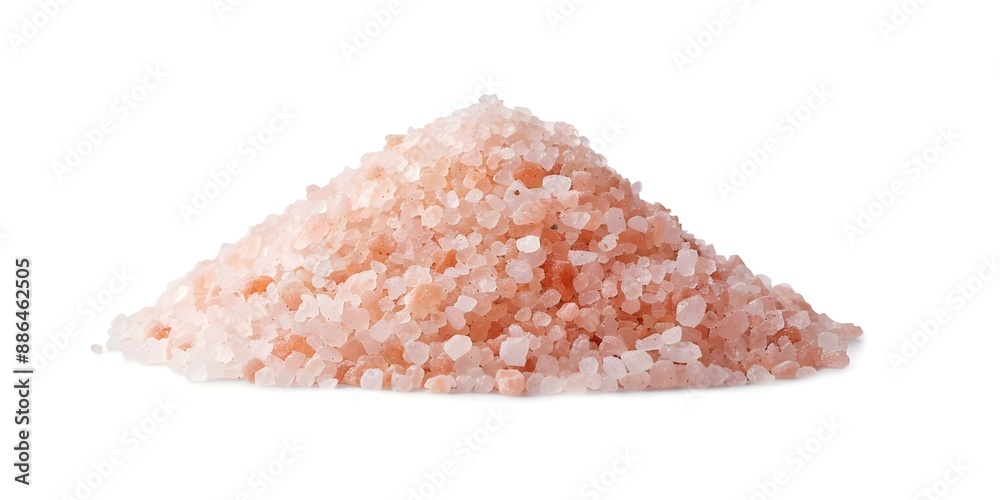Himalayan Pink Salt Heap Standing Alone on White Background. Concept Food Photography, Himalayan Pink Salt, White Background, Isolated Heap, Culinary Ingredient Himalayan Pink Salt Heap Standing Alone on White Background. Concept Food Photography, Himalayan Pink Salt, White Background, Isolated Heap, Culinary Ingredient