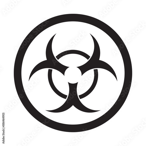 biological hazard flat icon vector