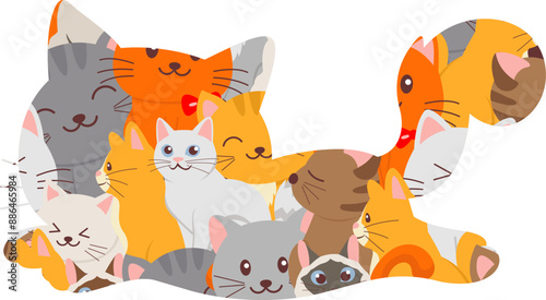 Cat Day With Cat Group Inside Pattern