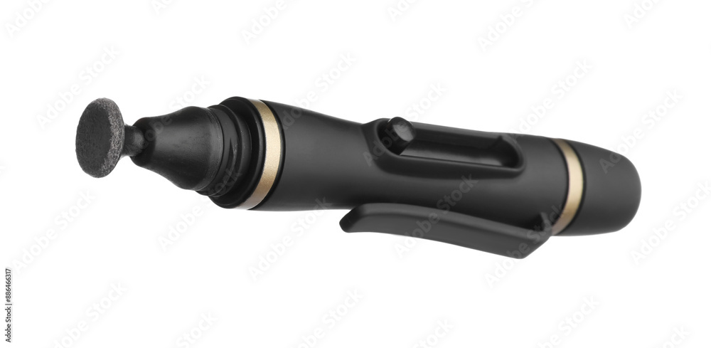 Lens cleaning pen brush isolated on white. Professional photographer's equipment Lens cleaning pen brush isolated on white. Professional photographer's equipment
