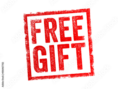 Free Gift - an item or service provided at no cost to the recipient, text concept stamp