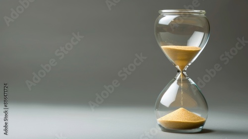 Abstract Innovative Concept of Time is Money with Black Hourglass on Wooden Desk. Tax Time Reminder, Business Investment, Income and Savings Idea. Fast Money, Quick Loans. 3D Rendered Illustration. Ti