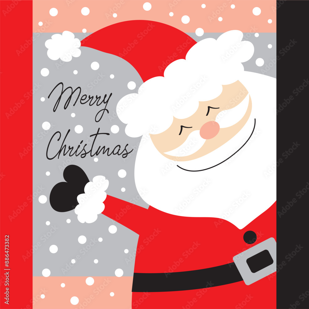 cute santa for christmas card, gift bag or box design cute santa for christmas card, gift bag or box design
