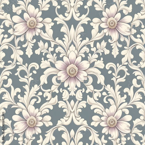 Wallpaper Mural seamless pattern with flowers Torontodigital.ca