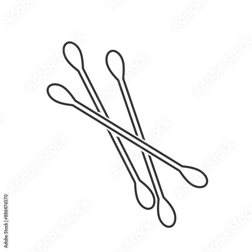 Icon of a cotton swab for ears. Hygiene. Simple vector illustration